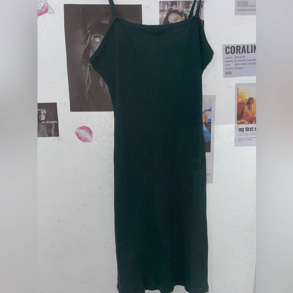 Short dress with strap and color green 𖨆︎᪥